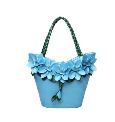 Women Tote Fluorescent material handbag Authentic Flower Style
