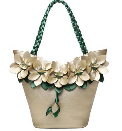 Women Tote Fluorescent material handbag Authentic Flower Style