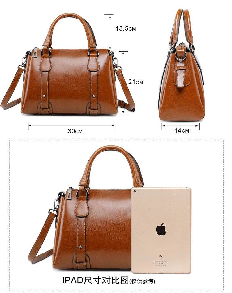 Tote Bag - Genuine Leather Women Shoulder Cross body Handbag - Dressect