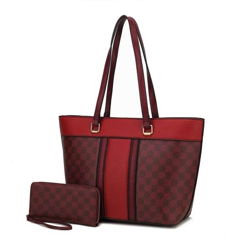 Fabiola Vegan Leather Womens Tote Bag with wallet - Dressect