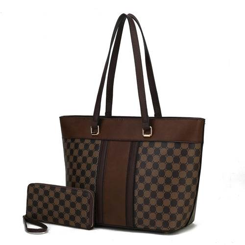 Fabiola Vegan Leather Womens Tote Bag with wallet - Dressect