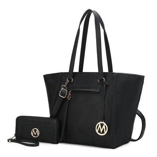 Alexandra Vegan Leather Women Tote Handbag with Wallet - Dressect