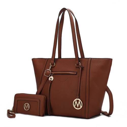 Alexandra Vegan Leather Women Tote Handbag with Wallet - Dressect