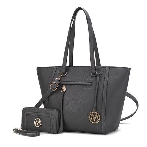 Alexandra Vegan Leather Women Tote Handbag with Wallet - Dressect