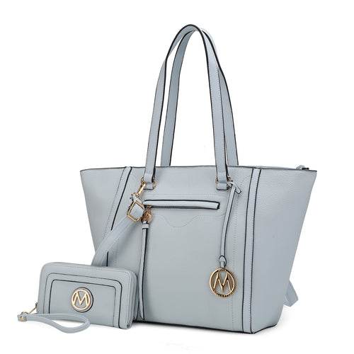 Alexandra Vegan Leather Women Tote Handbag with Wallet - Dressect
