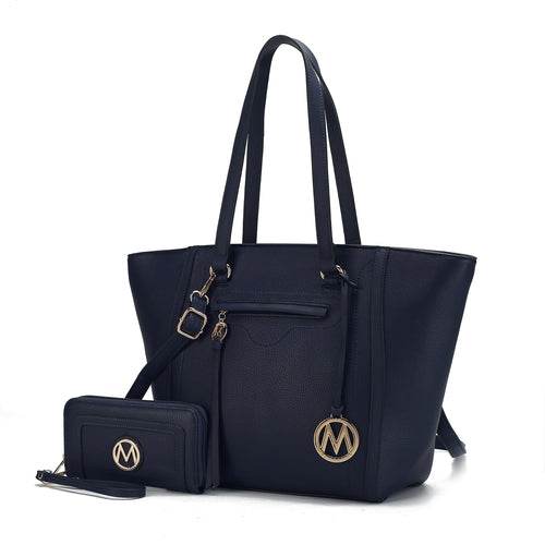 Alexandra Vegan Leather Women Tote Handbag with Wallet - Dressect