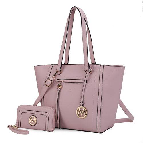Alexandra Vegan Leather Women Tote Handbag with Wallet - Dressect
