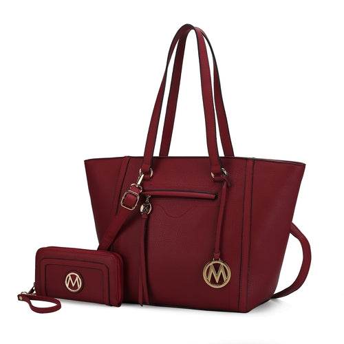 Alexandra Vegan Leather Women Tote Handbag with Wallet - Dressect