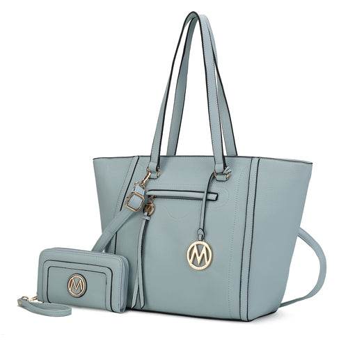 Alexandra Vegan Leather Women Tote Handbag with Wallet - Dressect