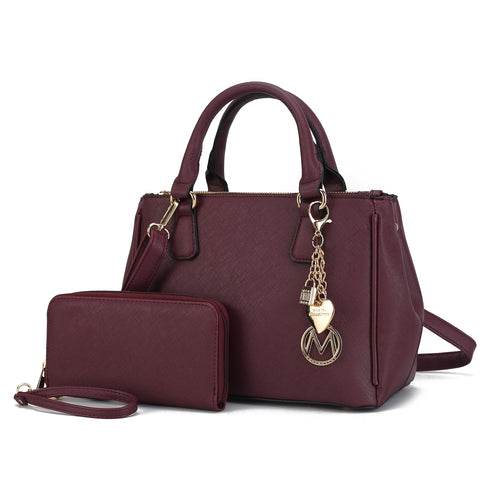 Ruth Vegan Leather Women Satchel Bag with Wallet - Dressect