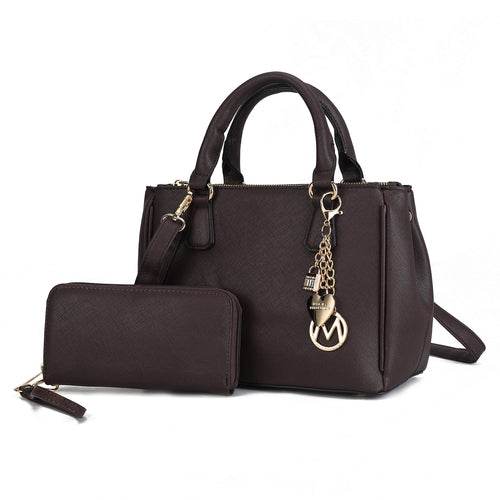 Ruth Vegan Leather Women Satchel Bag with Wallet - Dressect