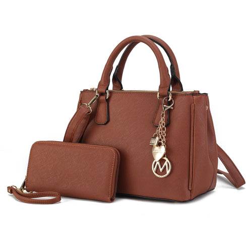 Ruth Vegan Leather Women Satchel Bag with Wallet - Dressect