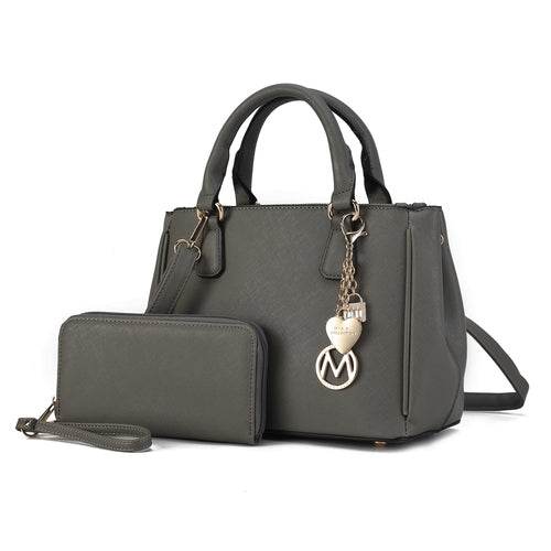 Ruth Vegan Leather Women Satchel Bag with Wallet - Dressect