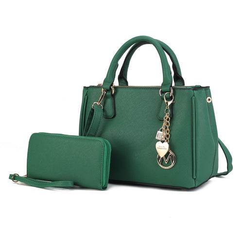 Ruth Vegan Leather Women Satchel Bag with Wallet - Dressect