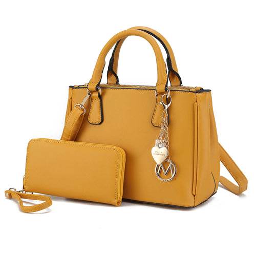 Ruth Vegan Leather Women Satchel Bag with Wallet - Dressect