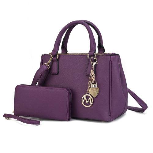 Ruth Vegan Leather Women Satchel Bag with Wallet - Dressect