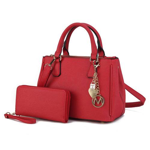 Ruth Vegan Leather Women Satchel Bag with Wallet - Dressect
