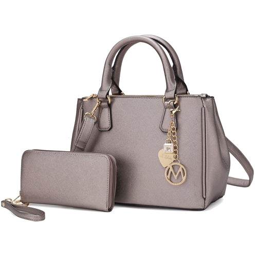 Ruth Vegan Leather Women Satchel Bag with Wallet - Dressect