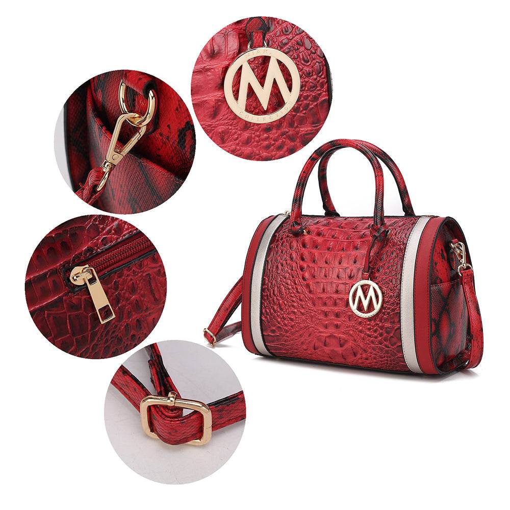MKF Collection Eleanor Faux Crocodile-Embossed Satchel Bag by Mia K - Dressect