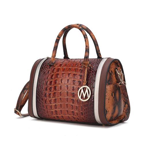 MKF Collection Eleanor Faux Crocodile-Embossed Satchel Bag by Mia K - Dressect