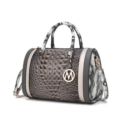 MKF Collection Eleanor Faux Crocodile-Embossed Satchel Bag by Mia K - Dressect