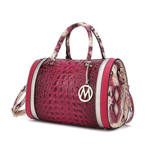 MKF Collection Eleanor Faux Crocodile-Embossed Satchel Bag by Mia K - Dressect