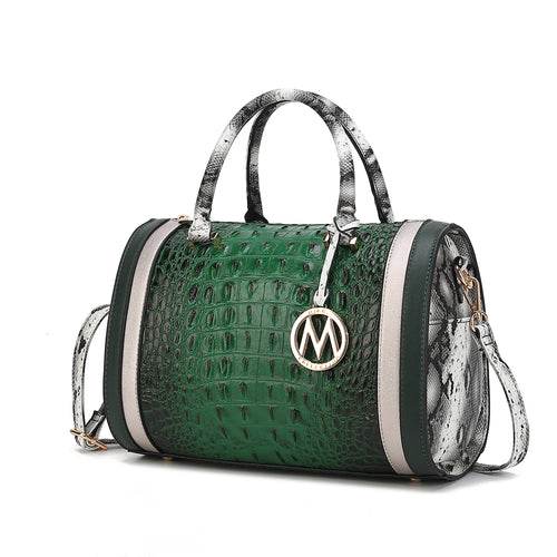 MKF Collection Eleanor Faux Crocodile-Embossed Satchel Bag by Mia K - Dressect