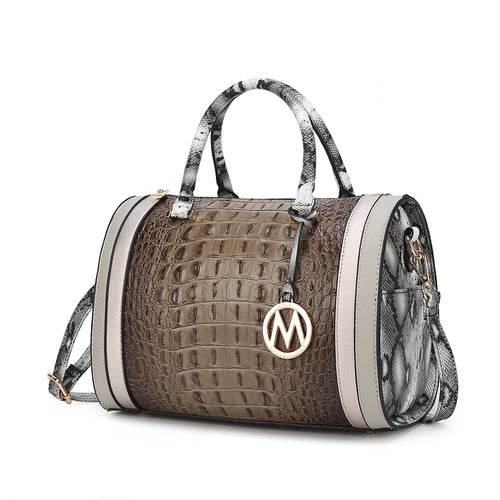 MKF Collection Eleanor Faux Crocodile-Embossed Satchel Bag by Mia K - Dressect