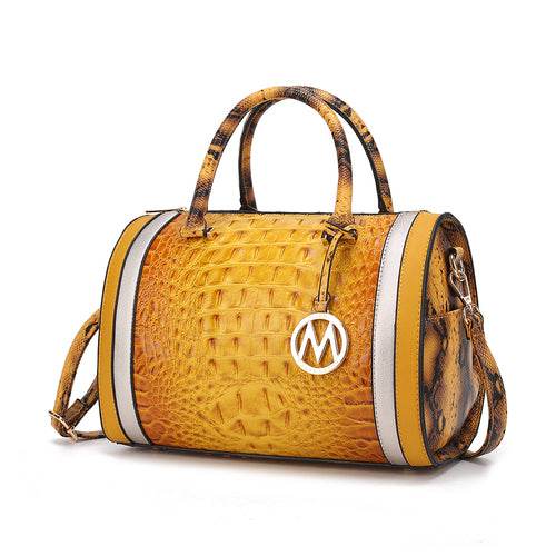 MKF Collection Eleanor Faux Crocodile-Embossed Satchel Bag by Mia K - Dressect