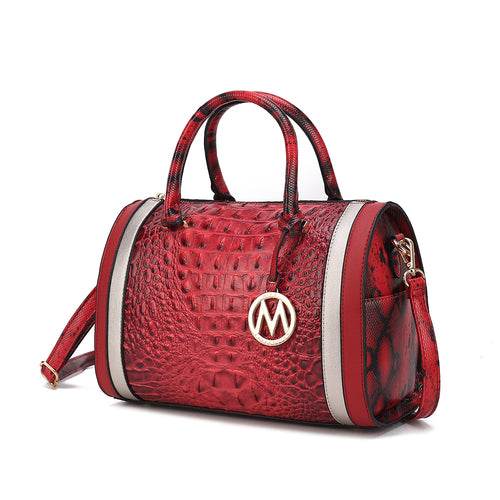 MKF Collection Eleanor Faux Crocodile-Embossed Satchel Bag by Mia K - Dressect
