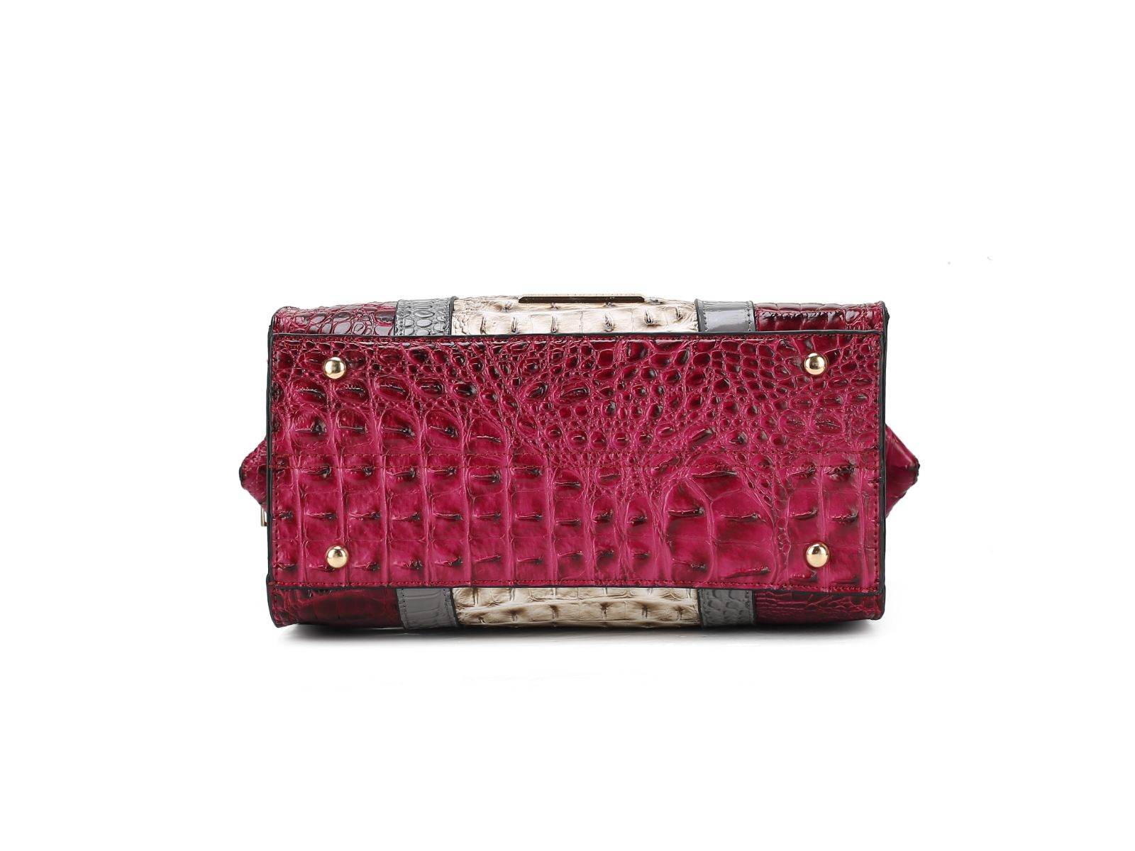 Ember Faux Crocodile-Embossed Vegan Leather Women Satchel Bag - Dressect