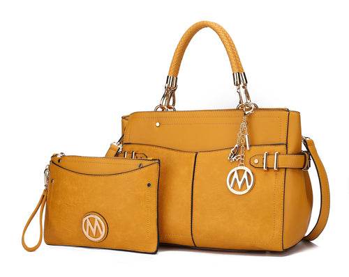 MKF Collection Tenna Vegan Leather Women Satchel Bag by Mia K - Dressect