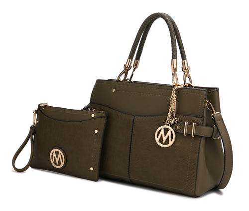 MKF Collection Tenna Vegan Leather Women Satchel Bag by Mia K - Dressect