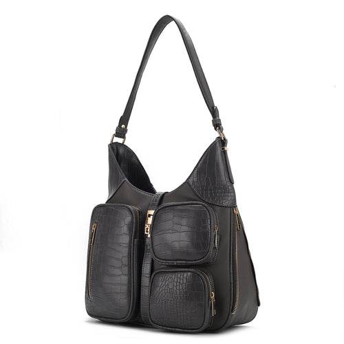 Daphne Crocodile-embossed Shoulder Handbag Vegan Leather Women - Dressect