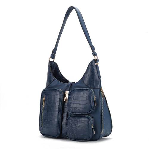 Daphne Crocodile-embossed Shoulder Handbag Vegan Leather Women - Dressect