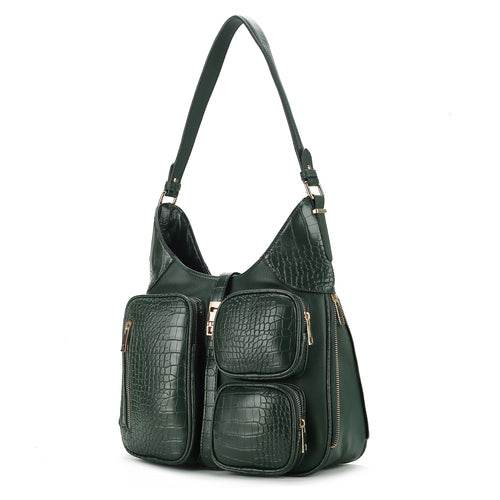 Daphne Crocodile-embossed Shoulder Handbag Vegan Leather Women - Dressect