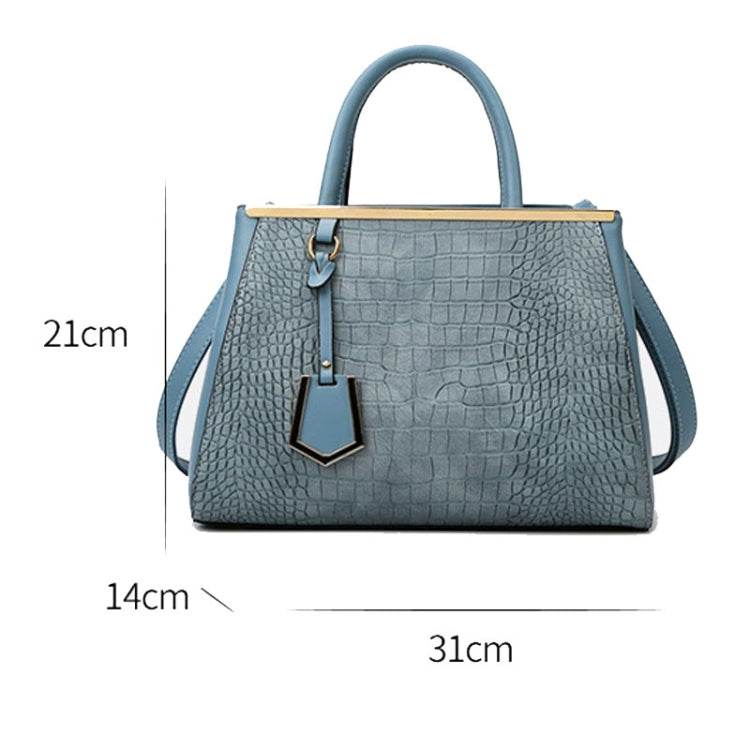 Women Stone Pattern Patchwork Handbag Shoulder Bag Crossbody Bag(Blue) - Dressect