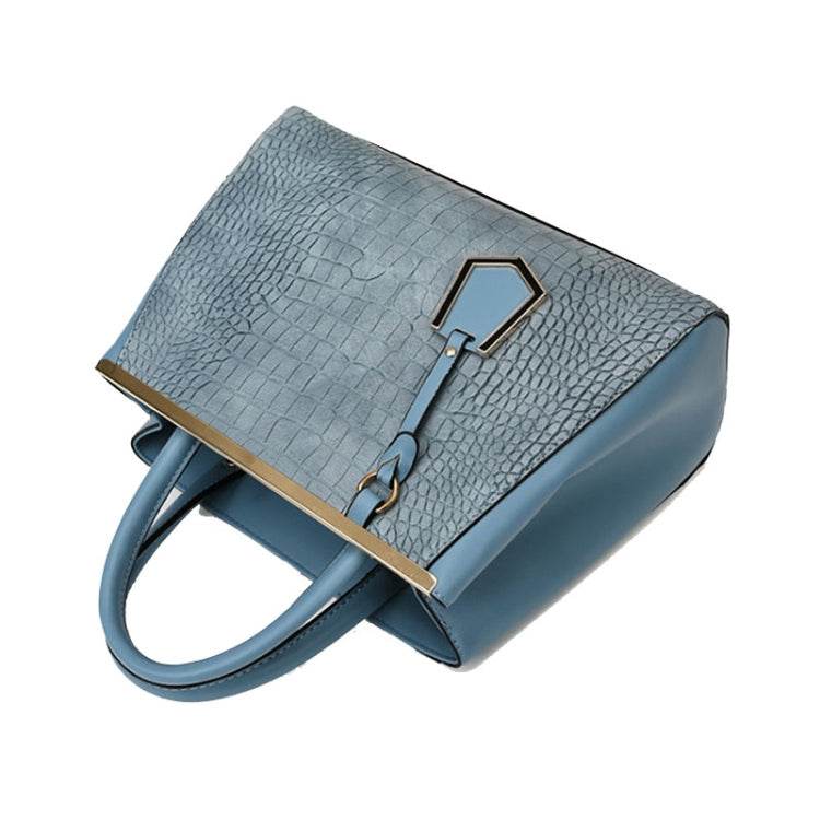 Women Stone Pattern Patchwork Handbag Shoulder Bag Crossbody Bag(Blue) - Dressect