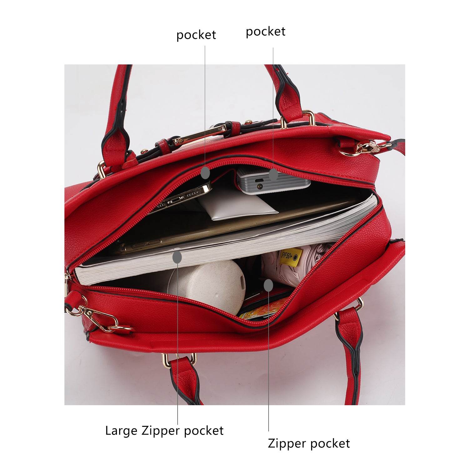 Virginia Vegan Leather Women Tote Bag with Wallet - Dressect