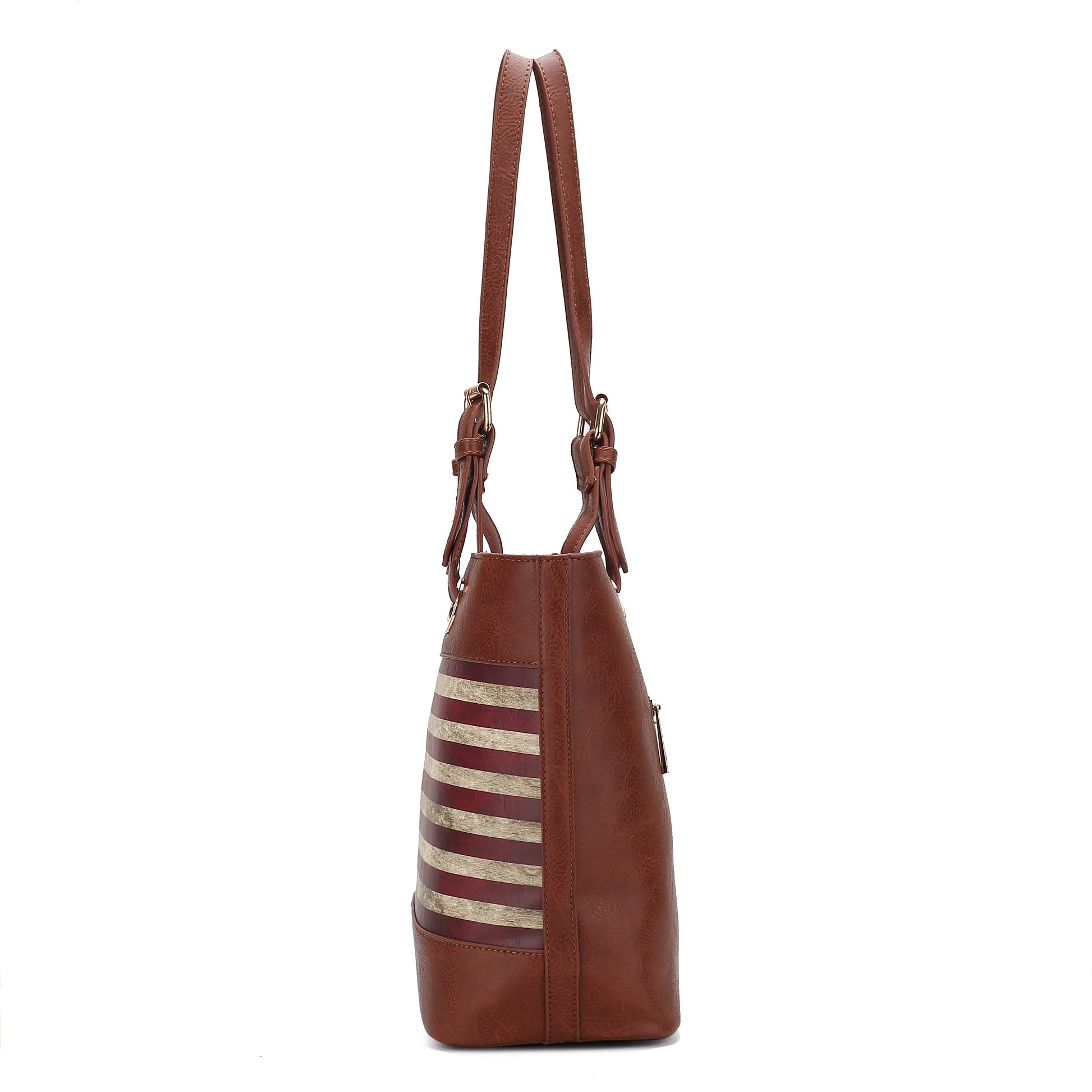 Vera Vegan Leather Patriotic Flag Pattern Women Tote Bag - Dressect