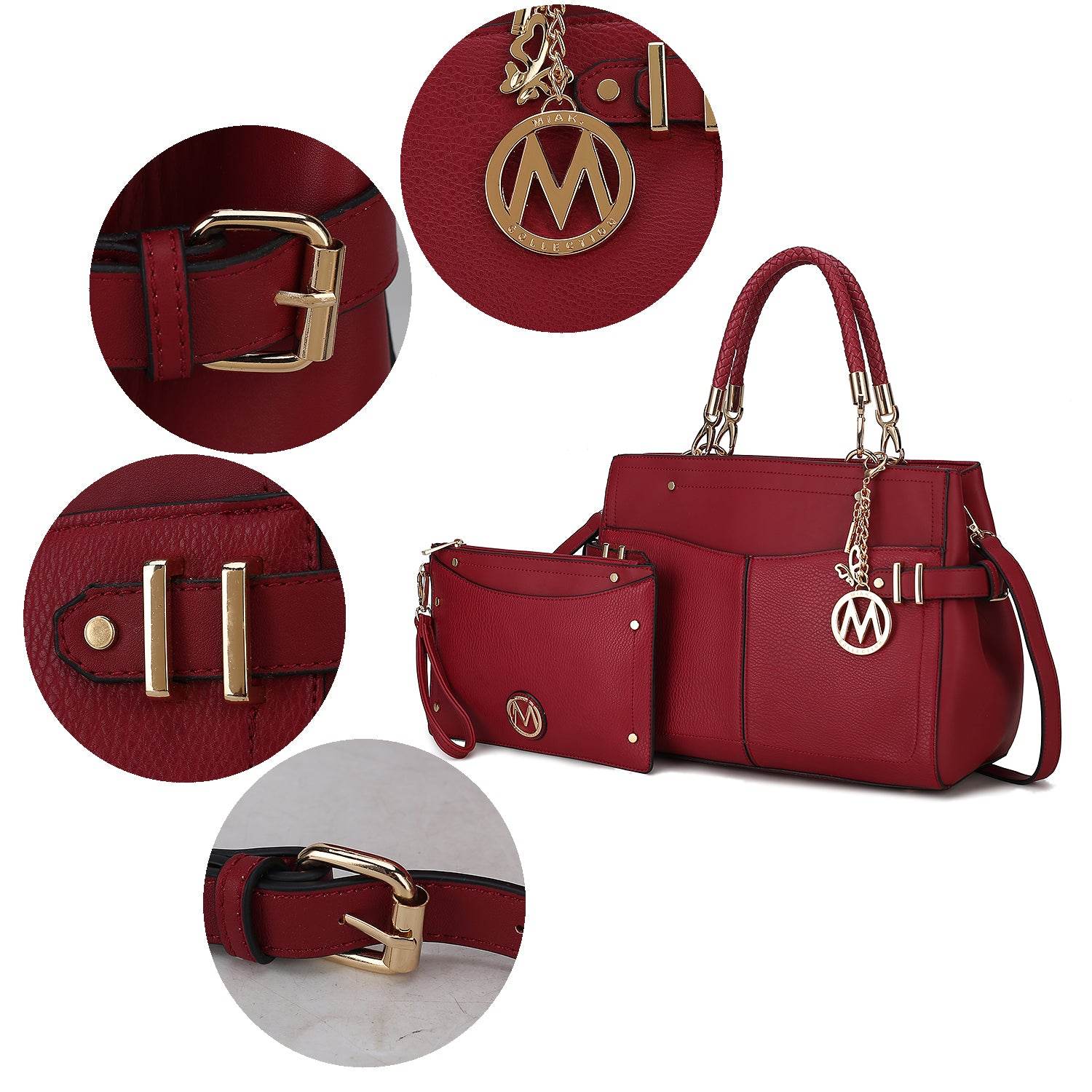 MKF Collection Tenna Vegan Leather Women Satchel Bag by Mia K - Dressect