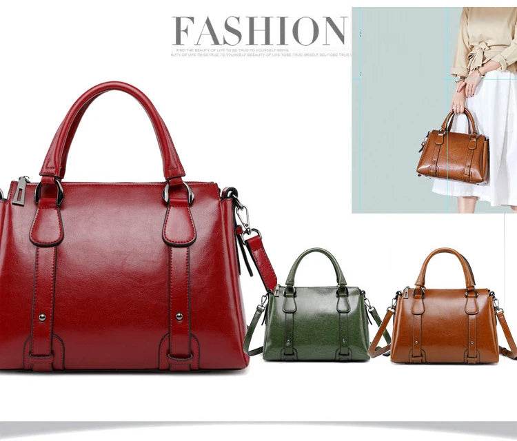 Tote Bag - Genuine Leather Women Shoulder Cross body Handbag - Dressect