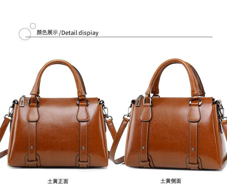 Tote Bag - Genuine Leather Women Shoulder Cross body Handbag - Dressect