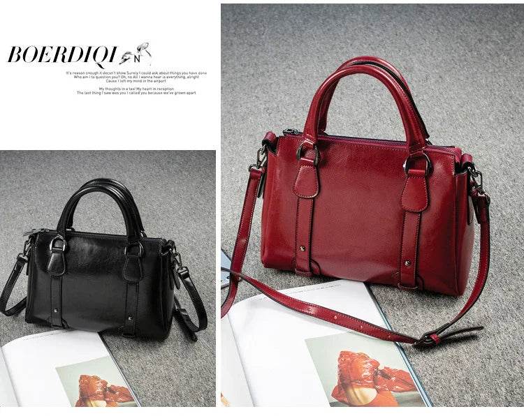 Tote Bag - Genuine Leather Women Shoulder Cross body Handbag - Dressect
