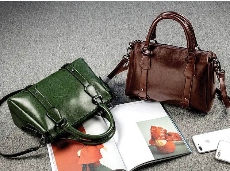 Tote Bag - Genuine Leather Women Shoulder Cross body Handbag - Dressect