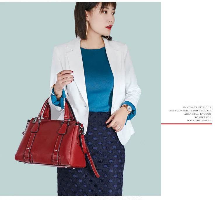 Tote Bag - Genuine Leather Women Shoulder Cross body Handbag - Dressect