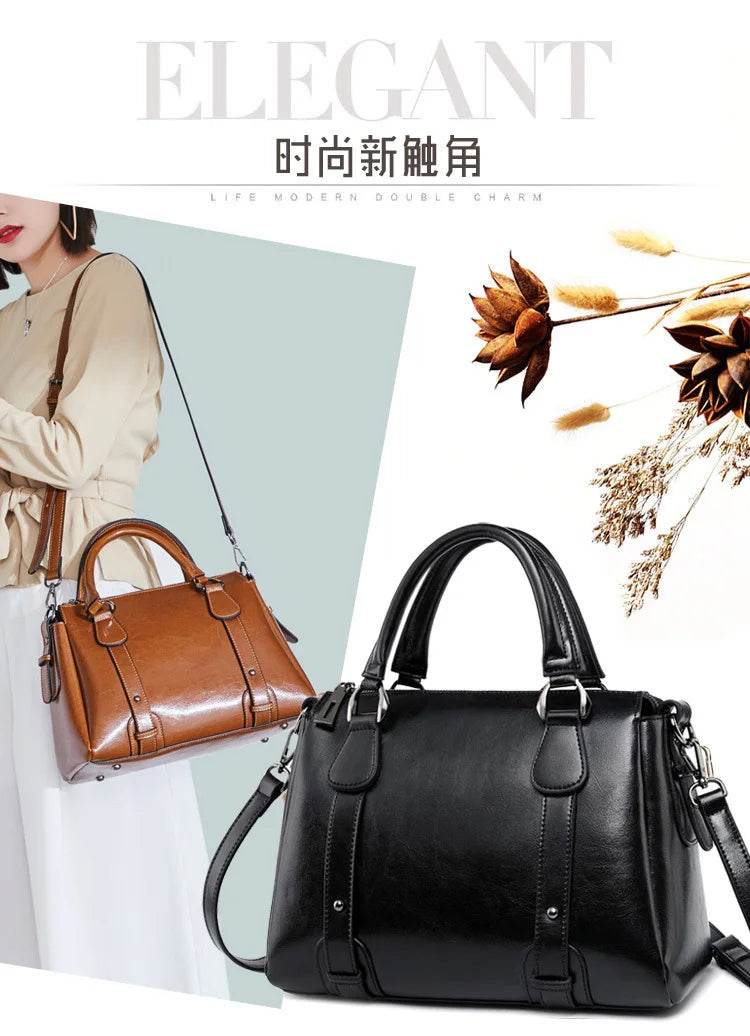 Tote Bag - Genuine Leather Women Shoulder Cross body Handbag - Dressect
