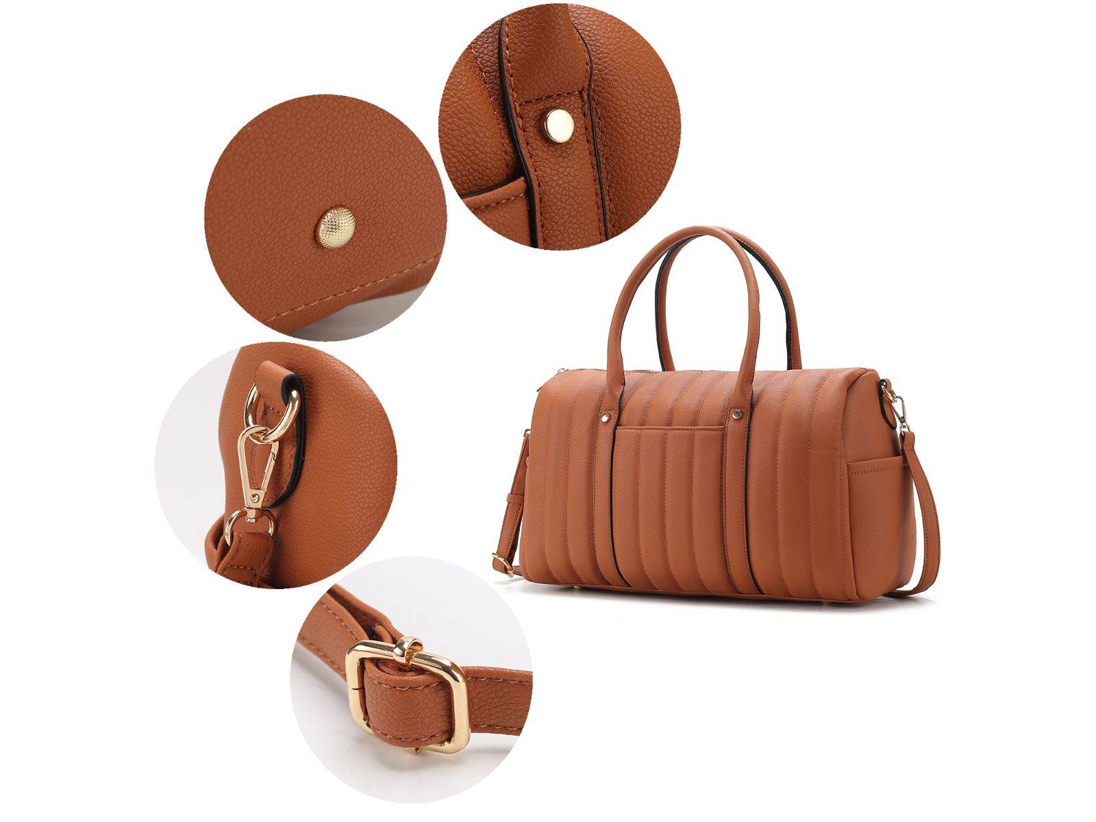 Luana Quilted Vegan Leather Women Duffle Bag - Dressect
