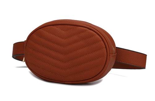 Fatima Quilted Chevron Women Belt Bag - Dressect