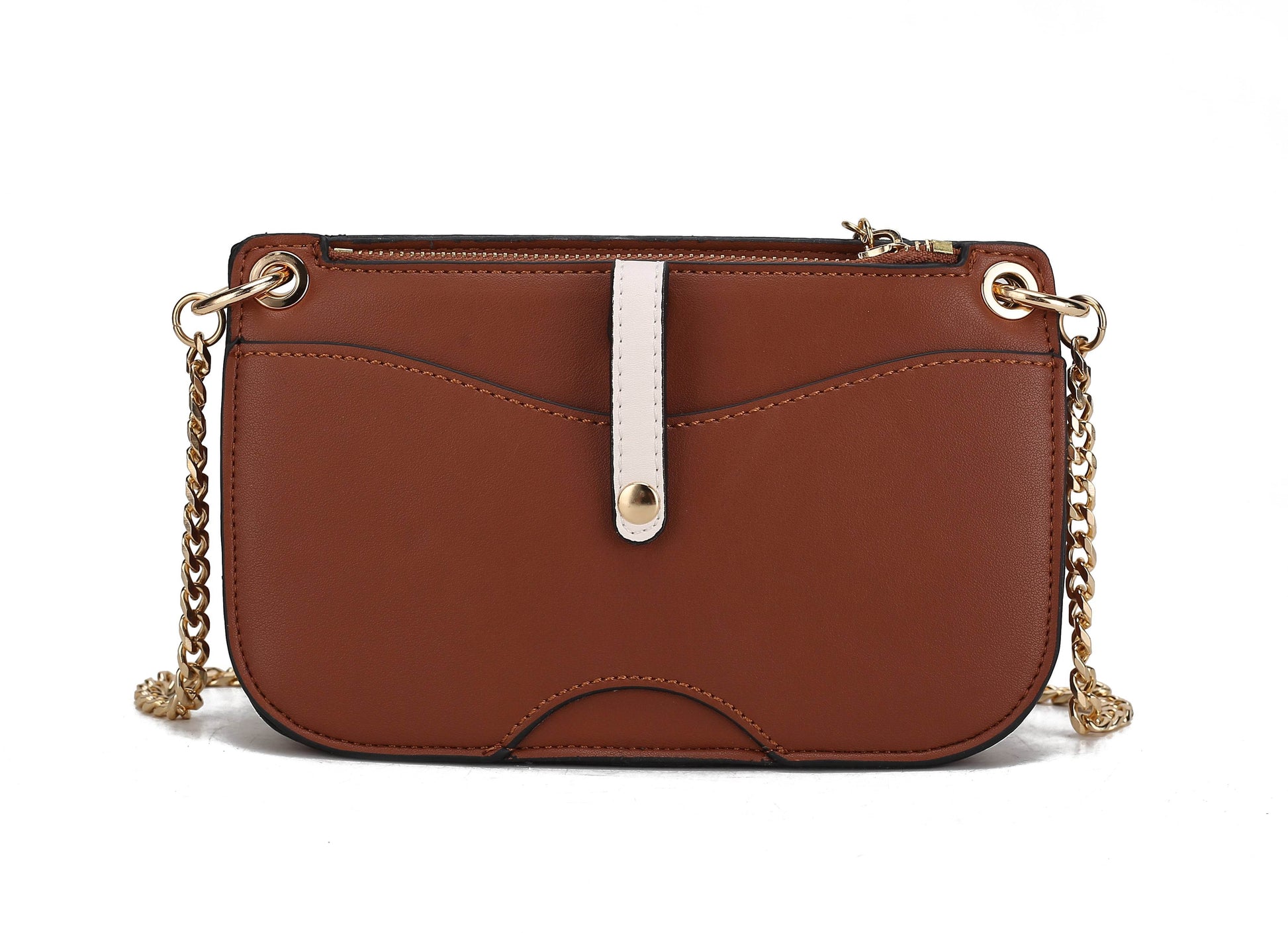 Jill Vegan Leather Women Color Block Crossbody Bag - Dressect